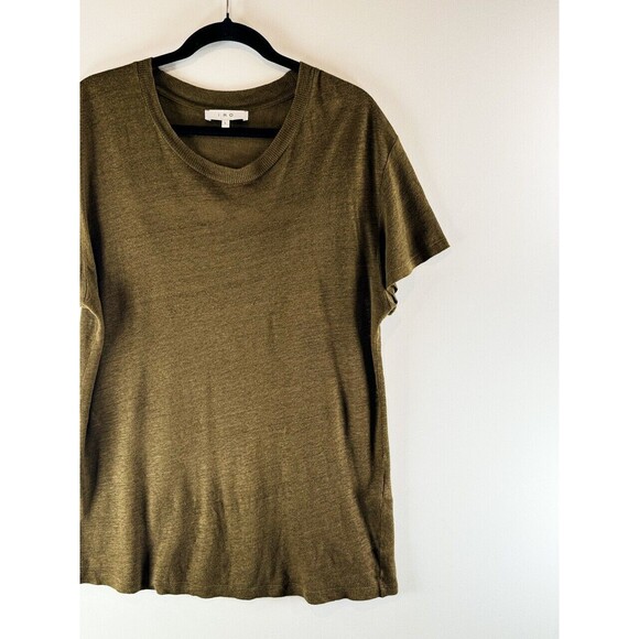 IRO Womens Shirt Green Steirospe Lace Back Tee Linen Short Sleeve Grunge Large - Picture 4 of 9